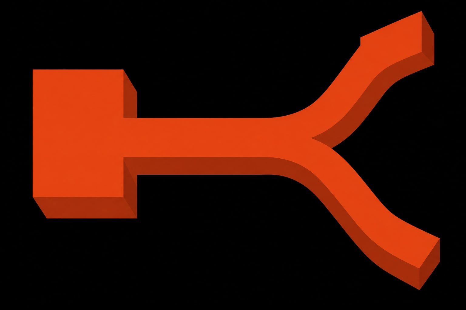 A line forking into two paths from a fixed anchor point, illustrating calls forwarding while the phone number stays where it is