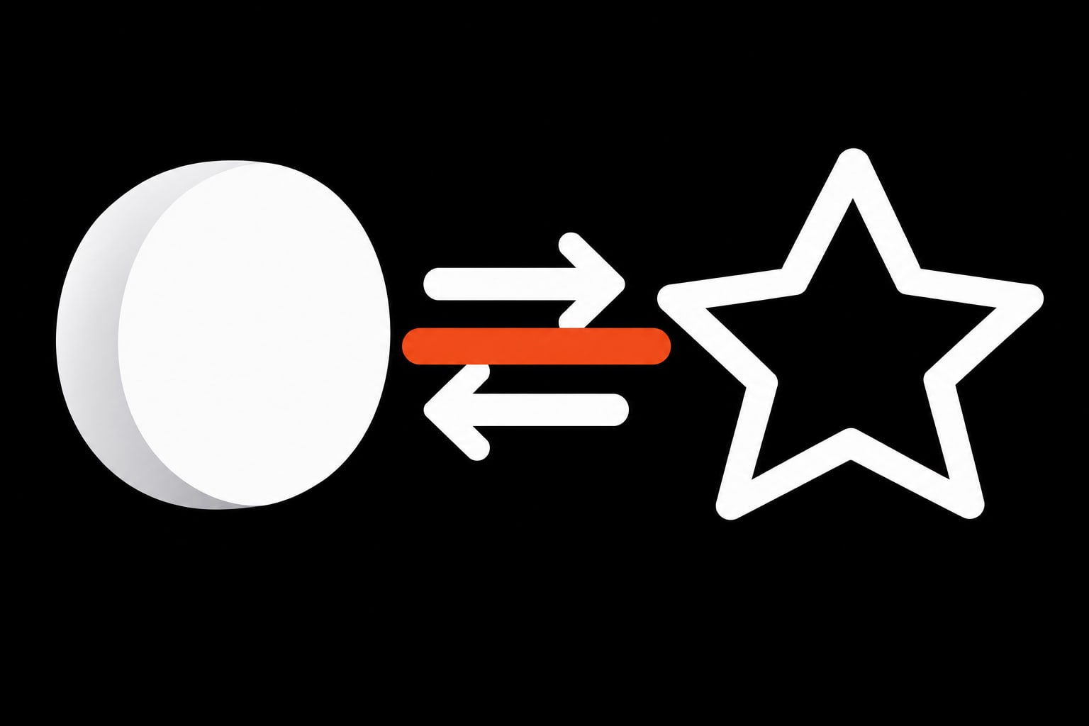 A coin and a star with the exchange between them crossed out, representing the ban on paying for reviews