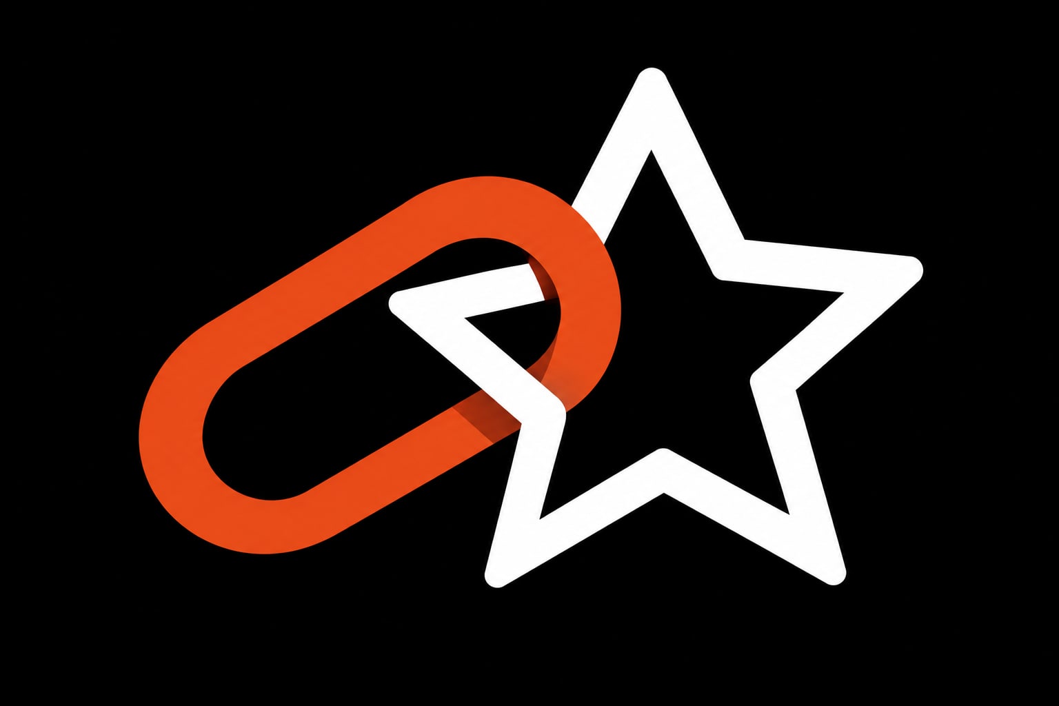 A chain link joined to a star, representing the direct link that opens a business's Google review box